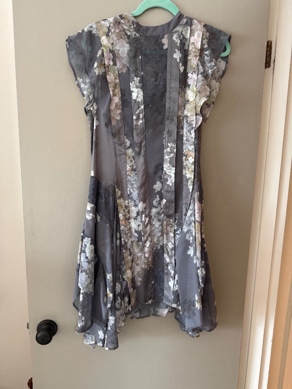 AllSaints floral chiffon asymmetric/handkerchief-hem d